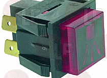 RED BIPOLAR PUSH BUTTON 16A 250V