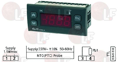 DIGITAL THERMOMETER EM 300 LX NTC 230V