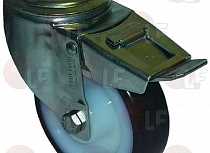 SWIVELLING WHEEL WITH BRAKE