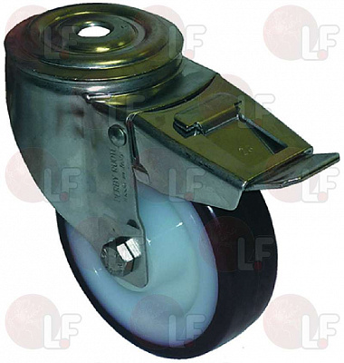 SWIVELLING WHEEL WITH BRAKE