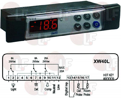 CONTROLLER XW40L 230V NTC/PTC
