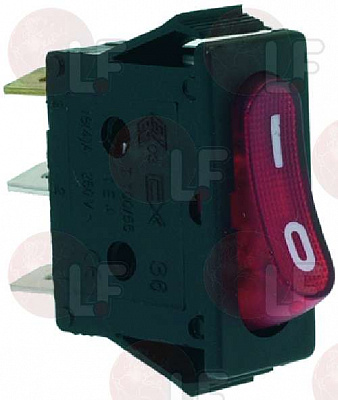 RED MONOPOLAR SWITCH 16A 250V
